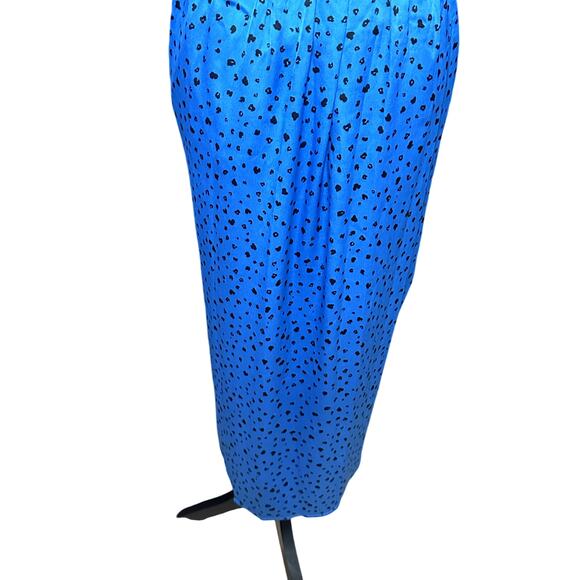 Heartloom Robin Dress One Shoulder Side Slit Animal Print Cobalt Blue W L NWOT - Picture 8 of 10